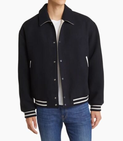 Fall Wool Blend Varsity Jacket