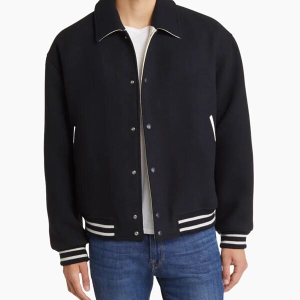 Fall Wool Blend Varsity Jacket