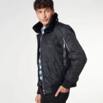 Faux Fur Imitation Classic Black Men's Winter Premium Jacket