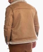 Faux Shearling Real Suede Stylish Leather Jacket For Mens
