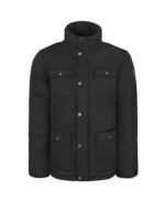 Faux shearling Detachable Hood Classic Style Men's Winter Jacket Black