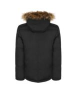 Faux shearling Detachable Hood Classic Style Men's Winter Jacket Black