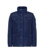 Faux shearling Detachable Hood Classic Style Men's Winter Jacket Blue