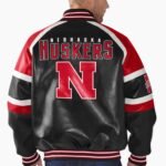 G-III Sports Nebraska Huskers Defense Leather Varsity Jacket