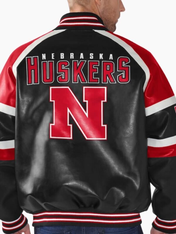 G-III Sports Nebraska Huskers Defense Leather Varsity Jacket