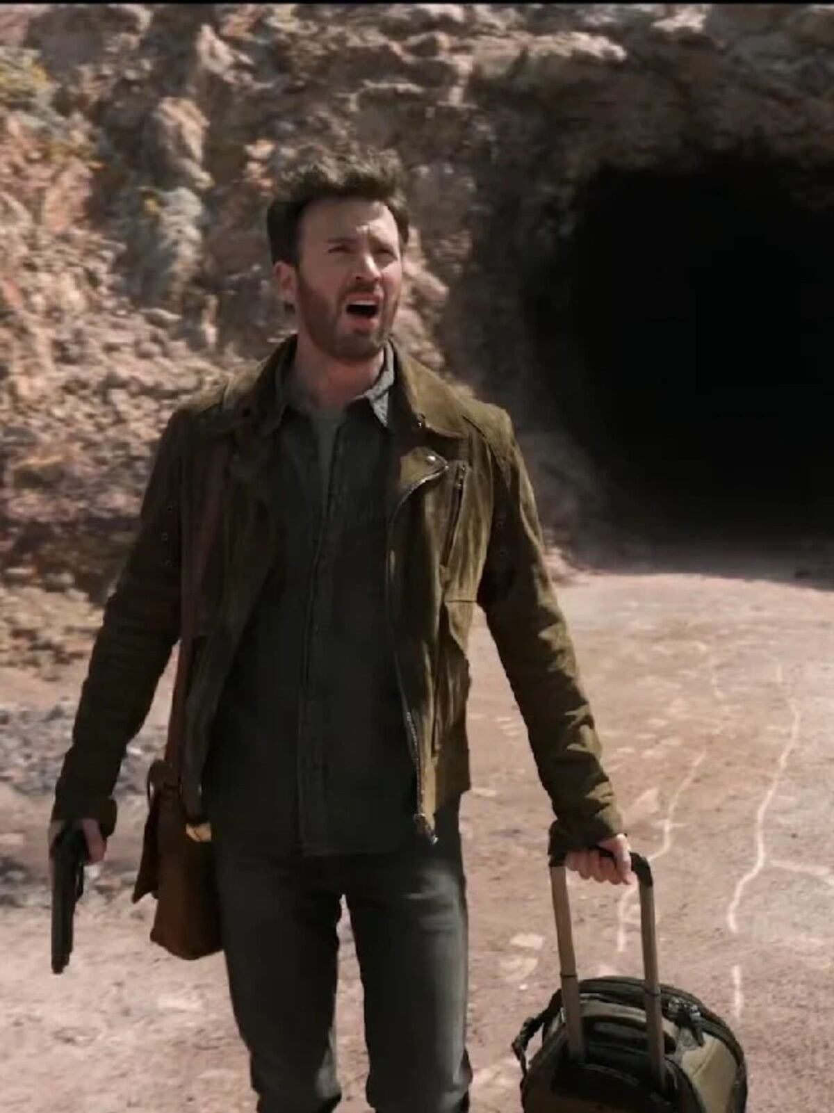 Ghosted 2023 Chris Evans Suede Leather Jacket