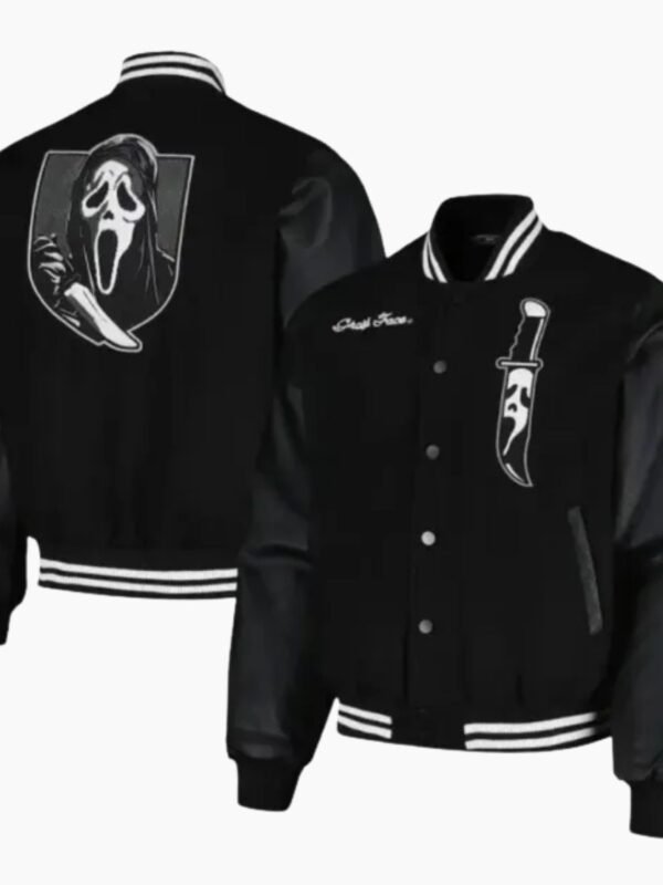 Ghostface Scream Horror Scary Slasher Varsity Jacket