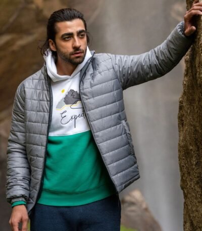 Gray Plain Puffer Jacket