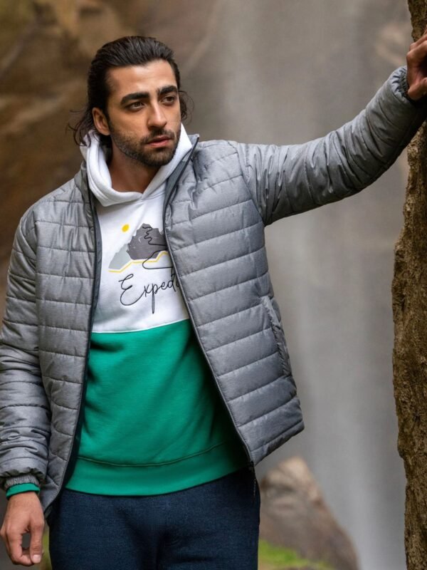 Gray Plain Puffer Jacket