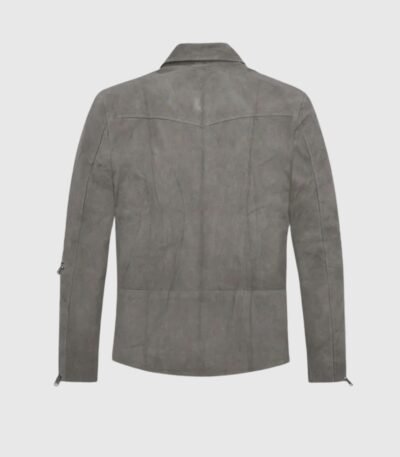 Gray Suede Leather Jacket