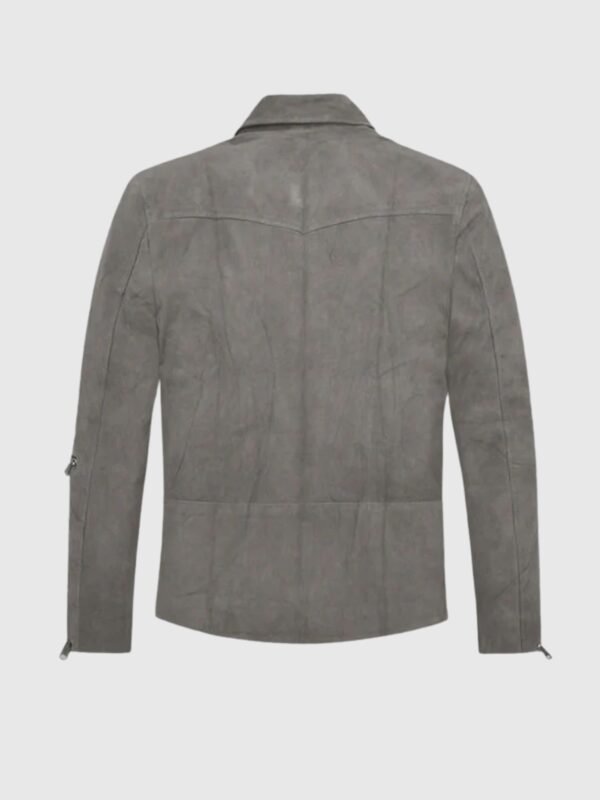 Gray Suede Leather Jacket