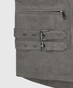 Gray Suede Leather Jacket