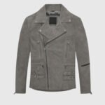 Gray Suede Leather Jacket