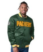 Green Bay Packers Closer Green Satin Jacket