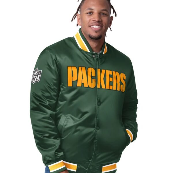 Green Bay Packers Closer Green Satin Jacket