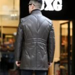 Haining Men's Down Leather Coat