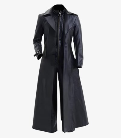Handmade Albert Wesker Black Trench Resident Leather Coat