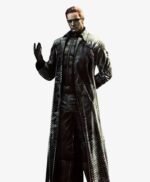 Handmade Albert Wesker Black Trench Resident Leather Coat