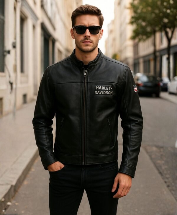 Harley Davidson American Flag Leather Jacket
