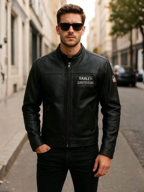 Harley Davidson American Flag Leather Jacket