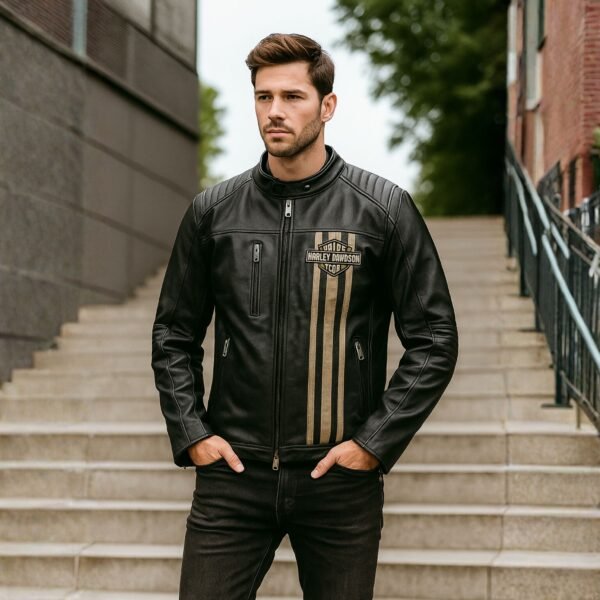 Harley-Davidson H-D Triple Vent Passing Link II Men's Leather Jacket