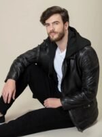 Hoodie Bomber Fit Decant Leather Jacket