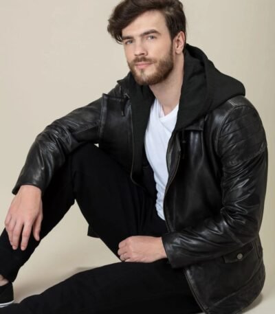 Hoodie Bomber Fit Decant Leather Jacket