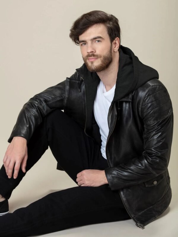 Hoodie Bomber Fit Decant Leather Jacket