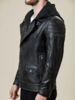 Hoodie Bomber Fit Decant Leather Jacket