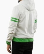 Inspired Ben 10 Omniverse Green and White Hooded Leather Jacket