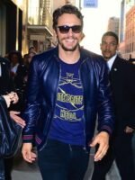 James Franco Blue Stylish Leather Jacket