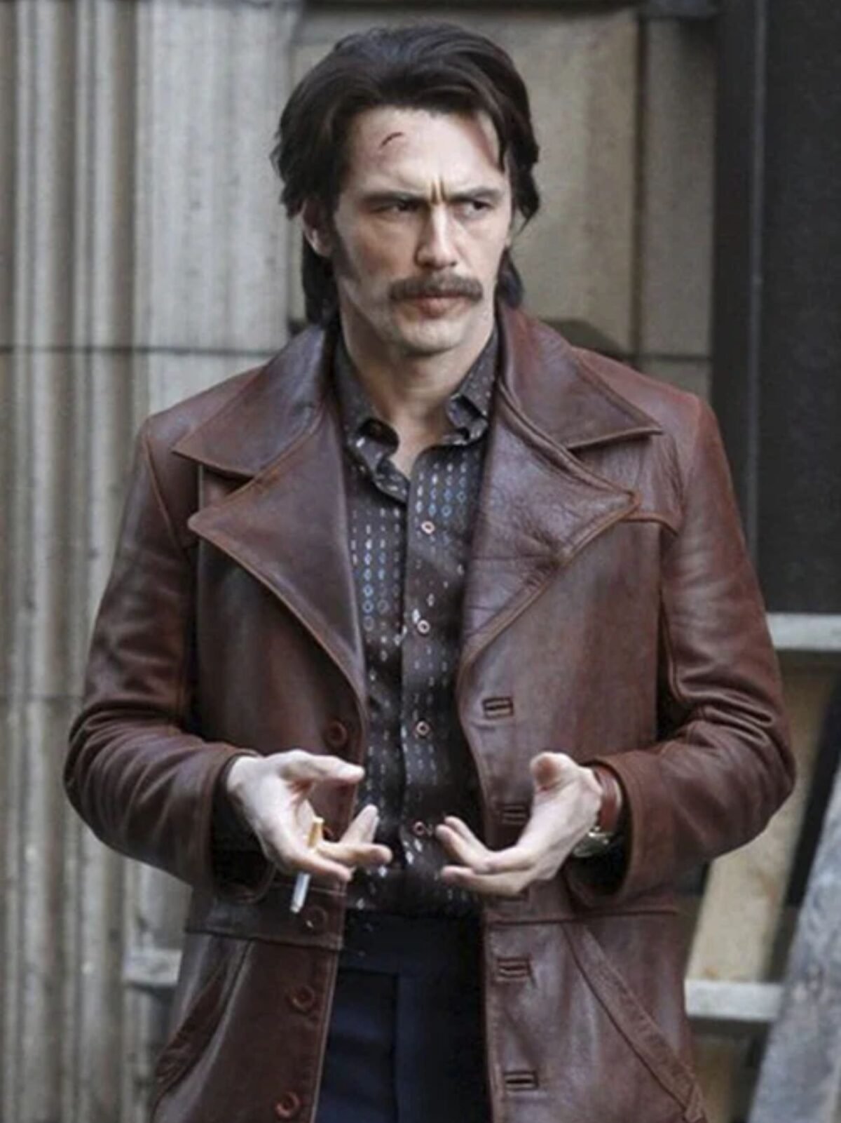 James Franco The Deuce Men Leather Blazer