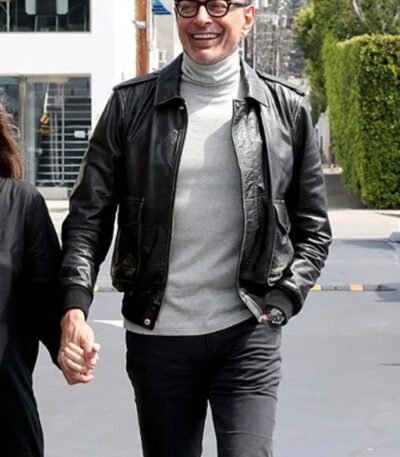 Jeff Goldblum Leather Jacket Men Celebrity Jacket