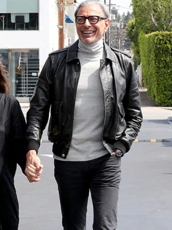 Jeff Goldblum Leather Jacket Men Celebrity Jacket