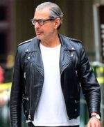 Jeff Goldblum Style Leather Jacket For Mens