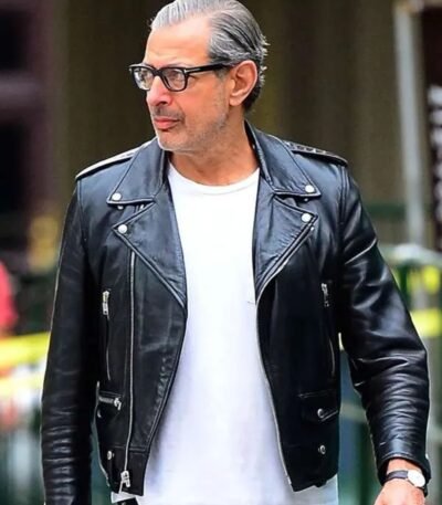 Jeff Goldblum Style Leather Jacket For Mens