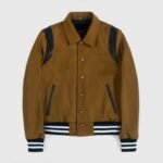 Jet Brown and Black Varsity Jacket