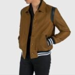 Jet Brown and Black Varsity Jacket