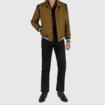 Jet Brown and Black Varsity Jacket