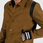 Jet Brown and Black Varsity Jacket