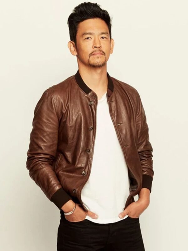 John Cho Brown Leather Jacket