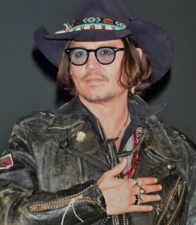 Johnny Depp Distressed Black Style Leather Jacket