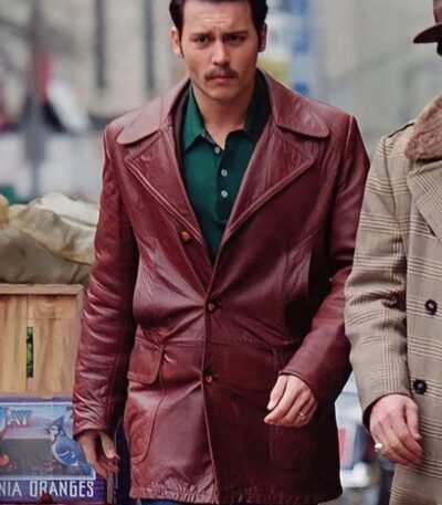 Johnny Depp Donnie Brasco Leather Blazer