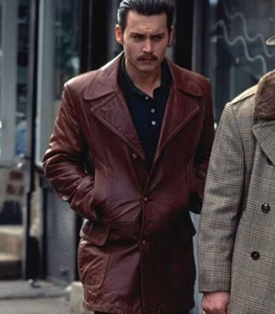 Johnny Depp Donnie Brasco Leather Blazer
