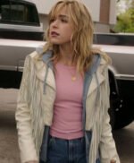Keirnan Shipka Totally Killer White Leather Jacket