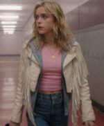 Keirnan Shipka Totally Killer White Leather Jacket