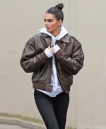 Kendall Jenner Bomber Leather Jacket