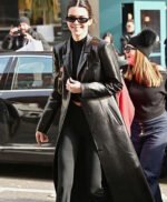 Kendall Jenner Long Leather Coat