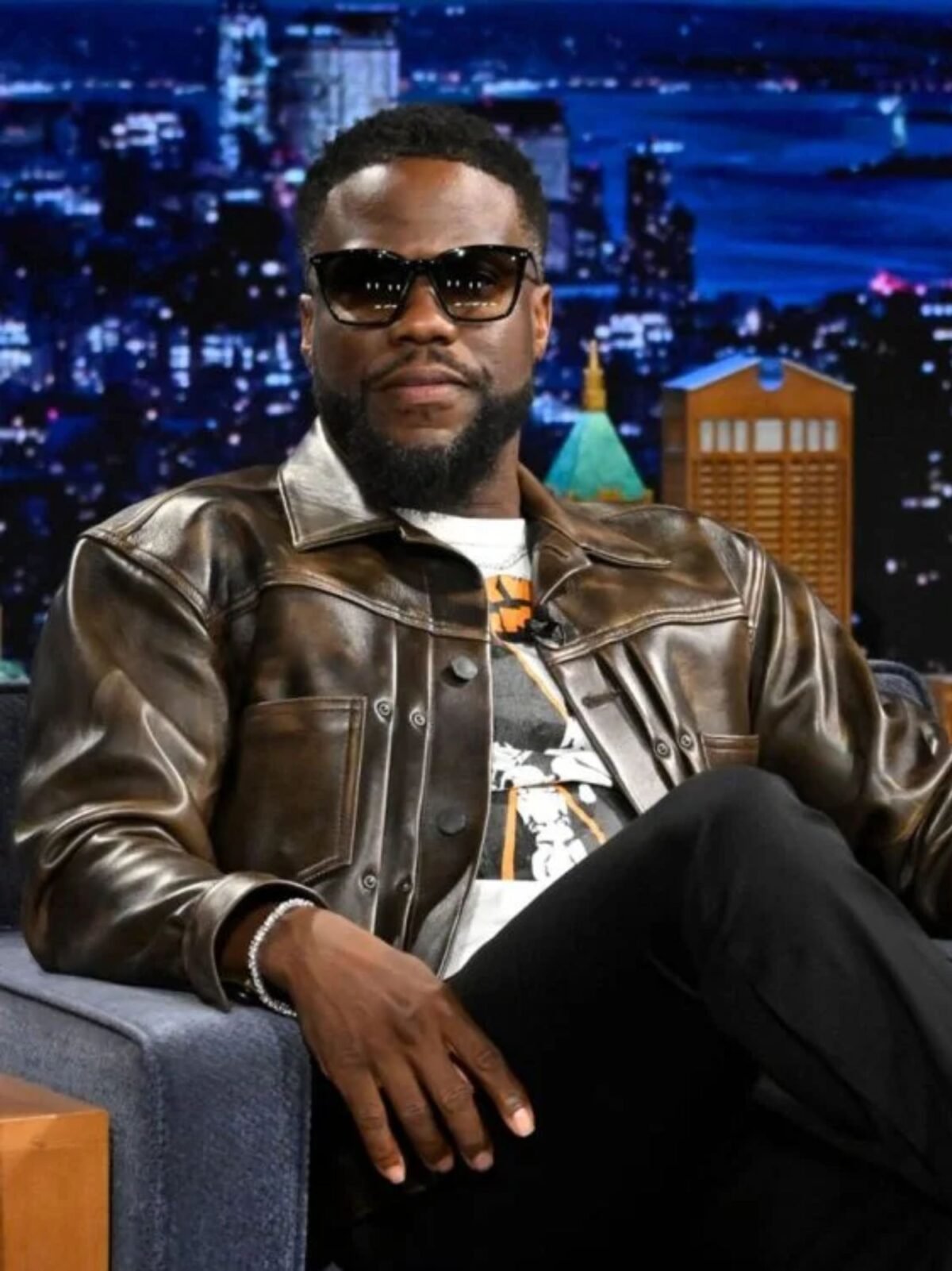 Kevin Hart Fight Night 2024 Brown Jacket