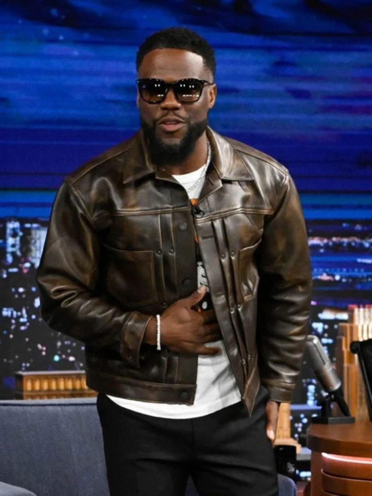Kevin Hart Fight Night 2024 Brown Jacket